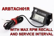 Tiny Tach Hour Meter Tachometer with max RPM and service recall